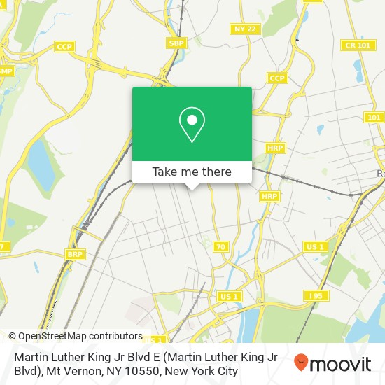 Martin Luther King Jr Blvd E (Martin Luther King Jr Blvd), Mt Vernon, NY 10550 map