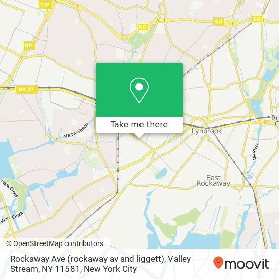 Mapa de Rockaway Ave (rockaway av and liggett), Valley Stream, NY 11581