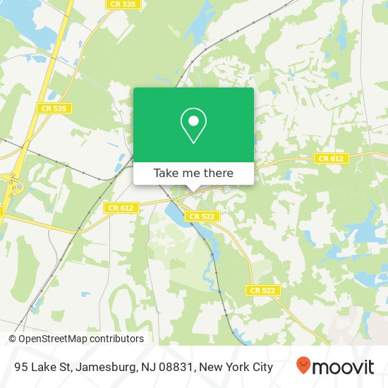 Mapa de 95 Lake St, Jamesburg, NJ 08831