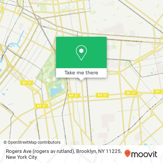 Mapa de Rogers Ave (rogers av rutland), Brooklyn, NY 11225