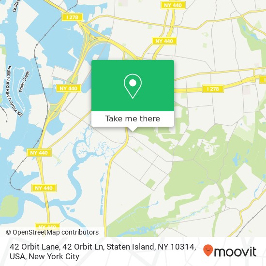 Mapa de 42 Orbit Lane, 42 Orbit Ln, Staten Island, NY 10314, USA