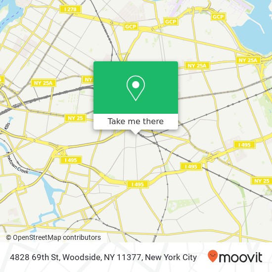 Mapa de 4828 69th St, Woodside, NY 11377