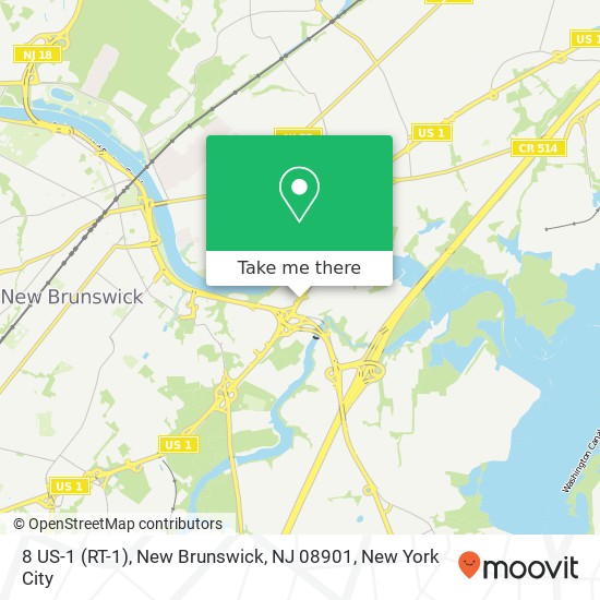 Mapa de 8 US-1 (RT-1), New Brunswick, NJ 08901