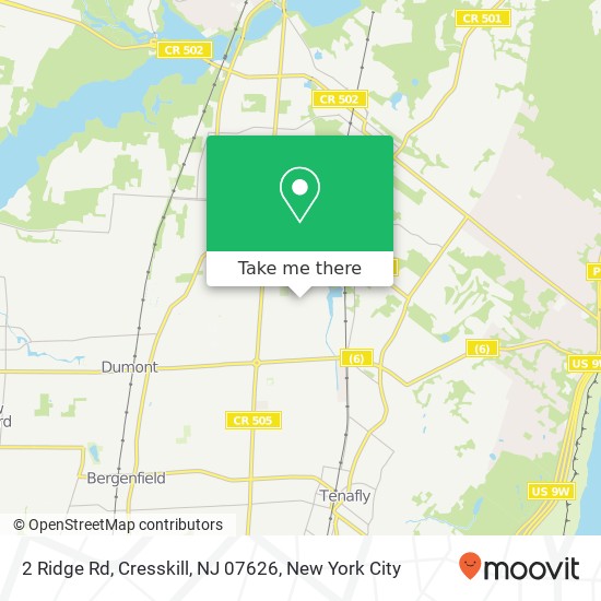 Mapa de 2 Ridge Rd, Cresskill, NJ 07626