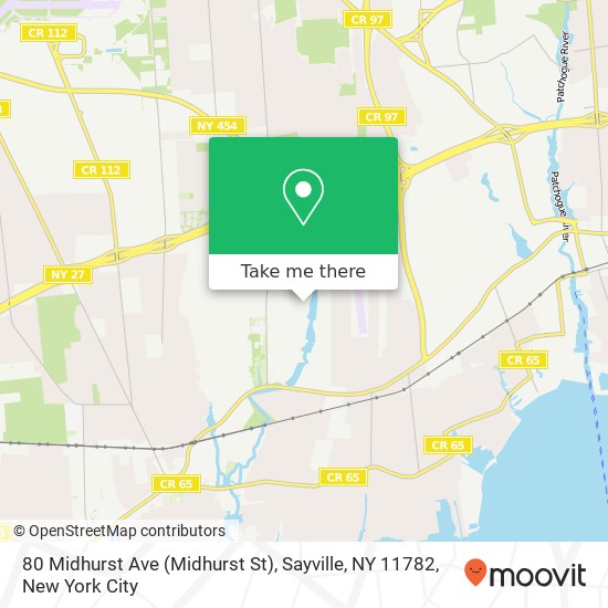 80 Midhurst Ave (Midhurst St), Sayville, NY 11782 map