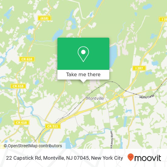 Mapa de 22 Capstick Rd, Montville, NJ 07045