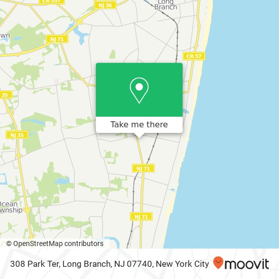 Mapa de 308 Park Ter, Long Branch, NJ 07740