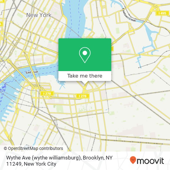 Mapa de Wythe Ave (wythe williamsburg), Brooklyn, NY 11249