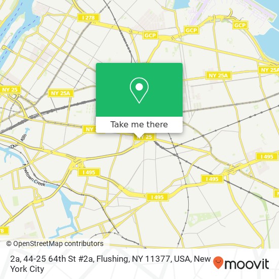 Mapa de 2a, 44-25 64th St #2a, Flushing, NY 11377, USA