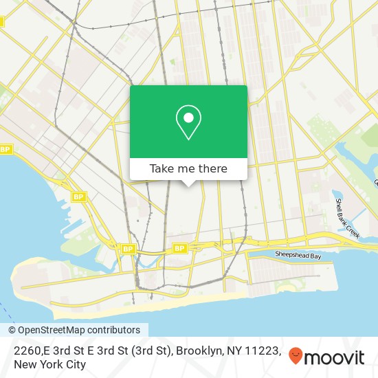 Mapa de 2260,E 3rd St E 3rd St (3rd St), Brooklyn, NY 11223