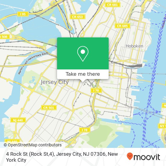 Mapa de 4 Rock St (Rock St,4), Jersey City, NJ 07306