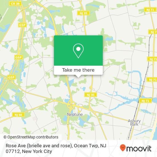 Rose Ave (brielle ave and rose), Ocean Twp, NJ 07712 map