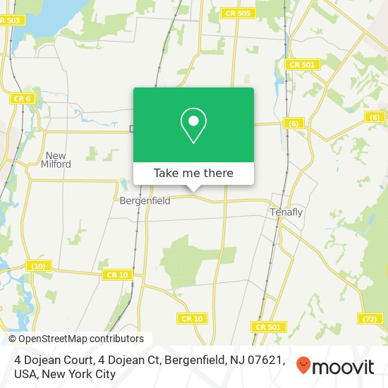 Mapa de 4 Dojean Court, 4 Dojean Ct, Bergenfield, NJ 07621, USA