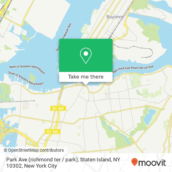 Mapa de Park Ave (richmond ter / park), Staten Island, NY 10302