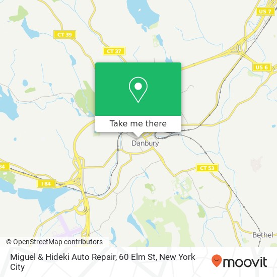 Mapa de Miguel & Hideki Auto Repair, 60 Elm St