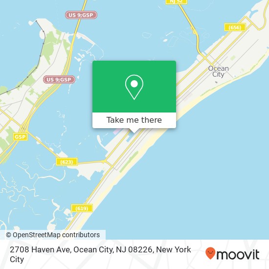 Mapa de 2708 Haven Ave, Ocean City, NJ 08226