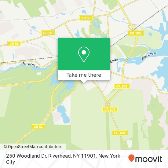 250 Woodland Dr, Riverhead, NY 11901 map