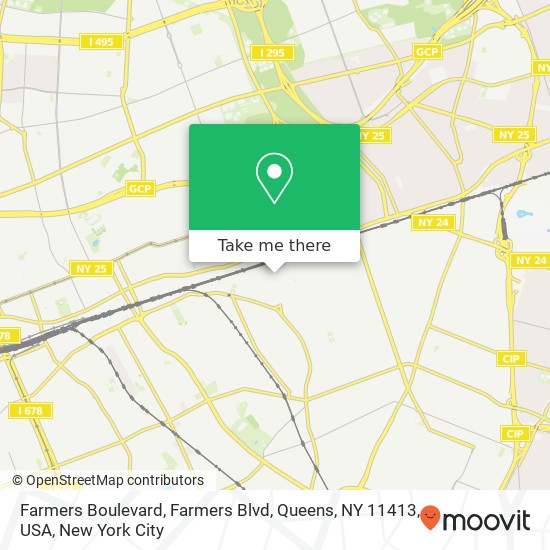 Mapa de Farmers Boulevard, Farmers Blvd, Queens, NY 11413, USA