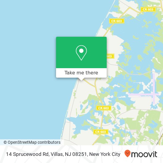 Mapa de 14 Sprucewood Rd, Villas, NJ 08251