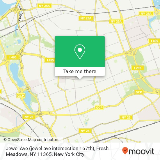 Jewel Ave (jewel ave intersection 167th), Fresh Meadows, NY 11365 map