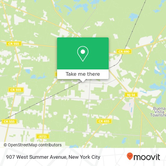 Mapa de 907 West Summer Avenue, 907 W Summer Ave, Minotola, NJ 08341, USA