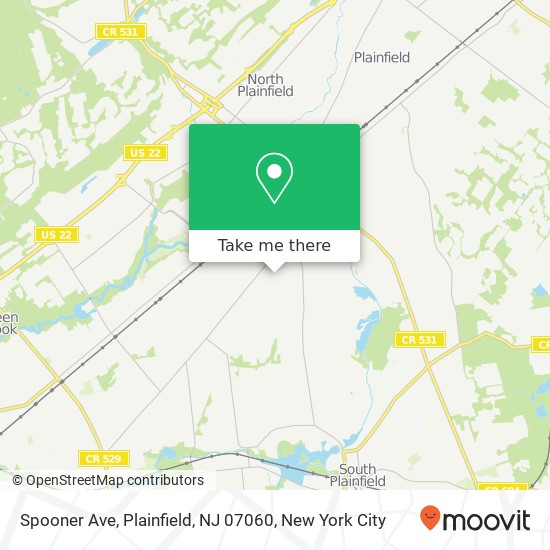 Mapa de Spooner Ave, Plainfield, NJ 07060