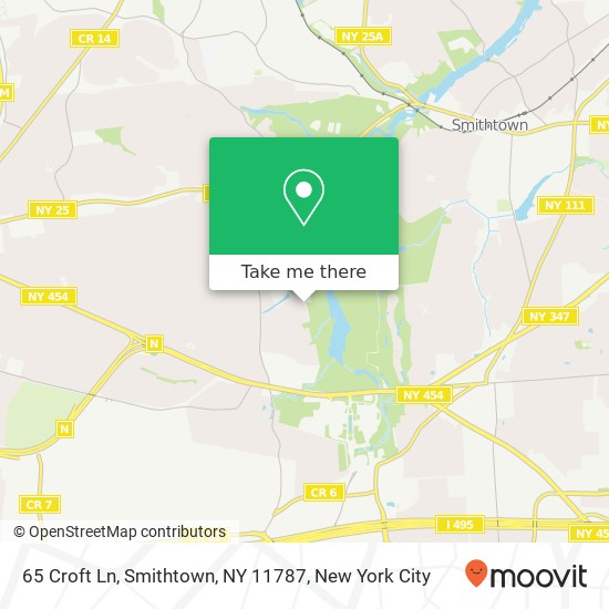 Mapa de 65 Croft Ln, Smithtown, NY 11787