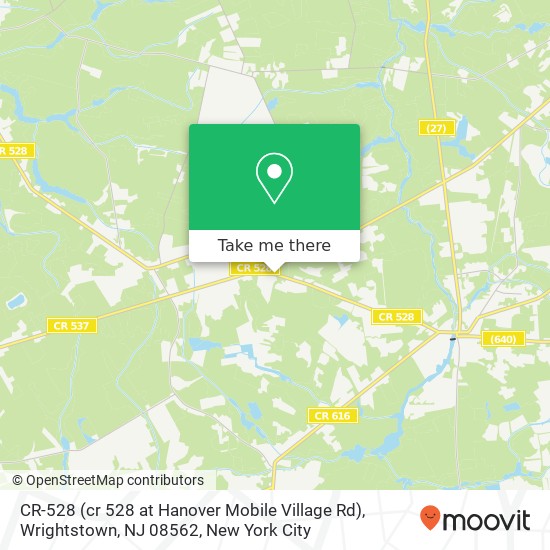 Mapa de CR-528 (cr 528 at Hanover Mobile Village Rd), Wrightstown, NJ 08562