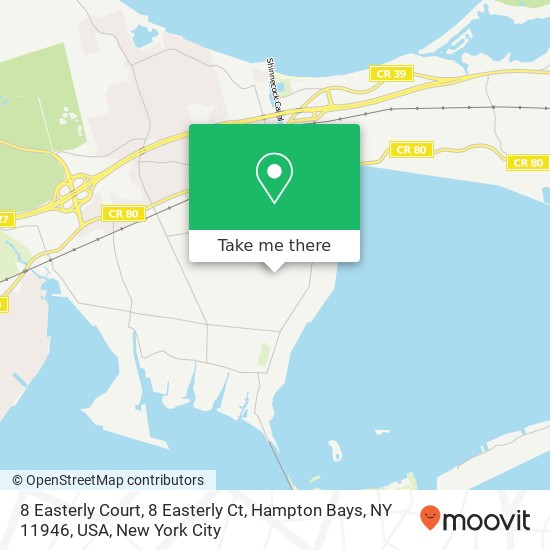 8 Easterly Court, 8 Easterly Ct, Hampton Bays, NY 11946, USA map