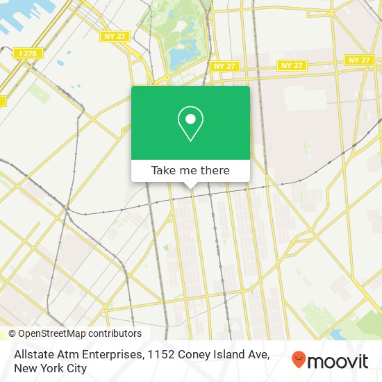 Mapa de Allstate Atm Enterprises, 1152 Coney Island Ave