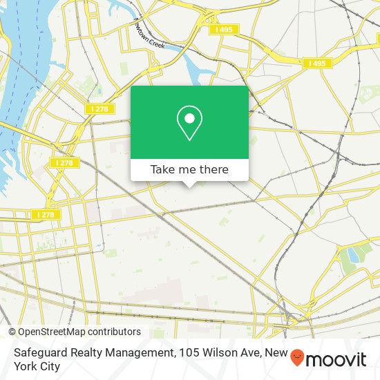 Mapa de Safeguard Realty Management, 105 Wilson Ave