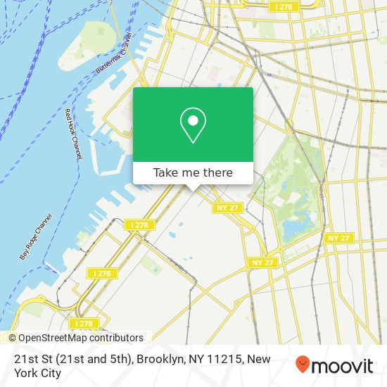 Mapa de 21st St (21st and 5th), Brooklyn, NY 11215
