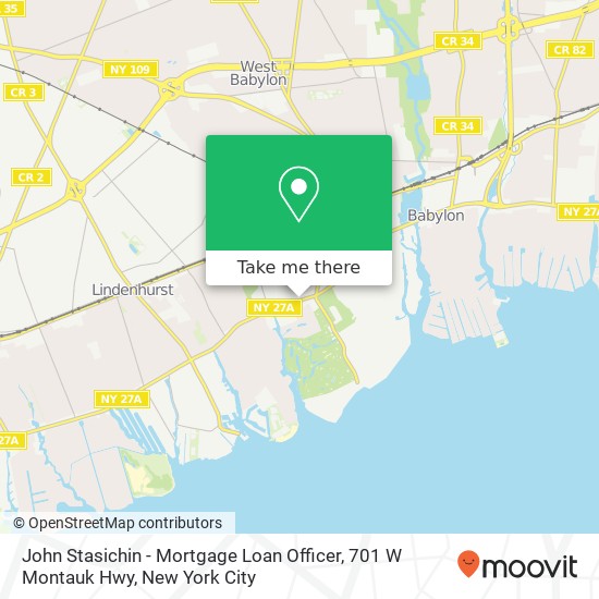 Mapa de John Stasichin - Mortgage Loan Officer, 701 W Montauk Hwy