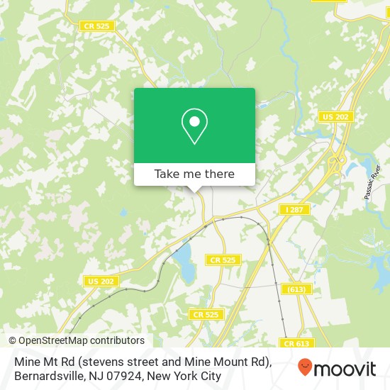 Mapa de Mine Mt Rd (stevens street and Mine Mount Rd), Bernardsville, NJ 07924