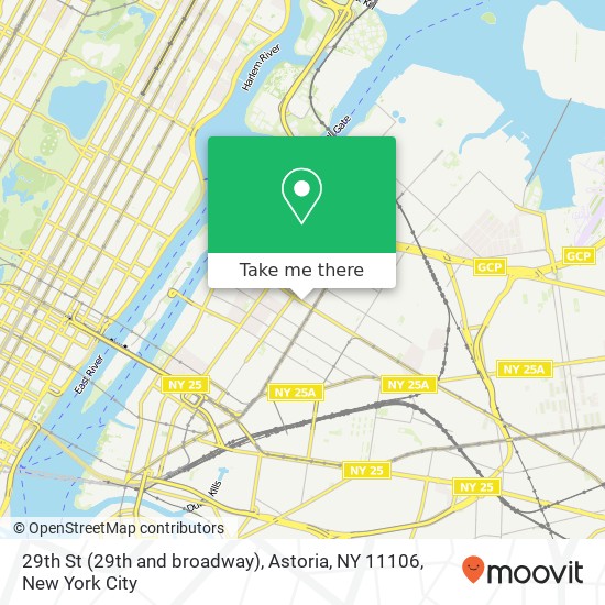 Mapa de 29th St (29th and broadway), Astoria, NY 11106