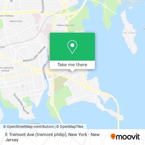 E Tremont Ave (tremont philip) map