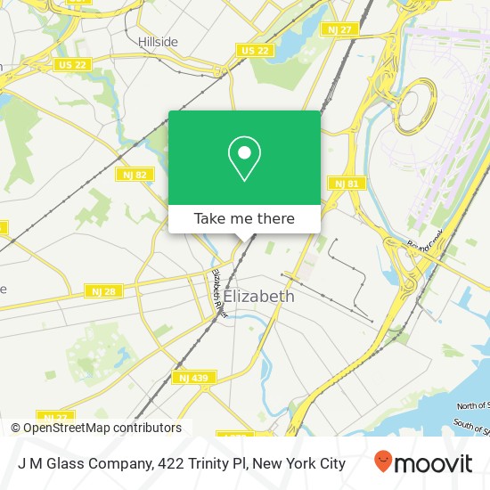 Mapa de J M Glass Company, 422 Trinity Pl