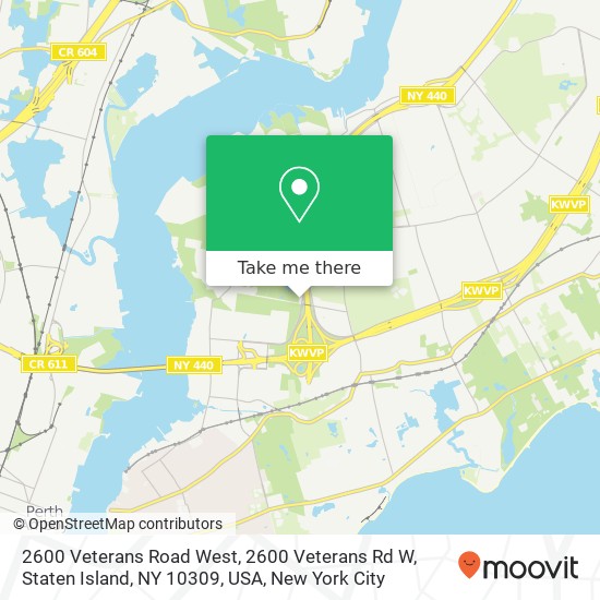 2600 Veterans Road West, 2600 Veterans Rd W, Staten Island, NY 10309, USA map