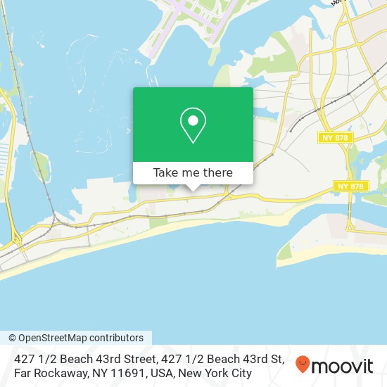 Mapa de 427 1 / 2 Beach 43rd Street, 427 1 / 2 Beach 43rd St, Far Rockaway, NY 11691, USA