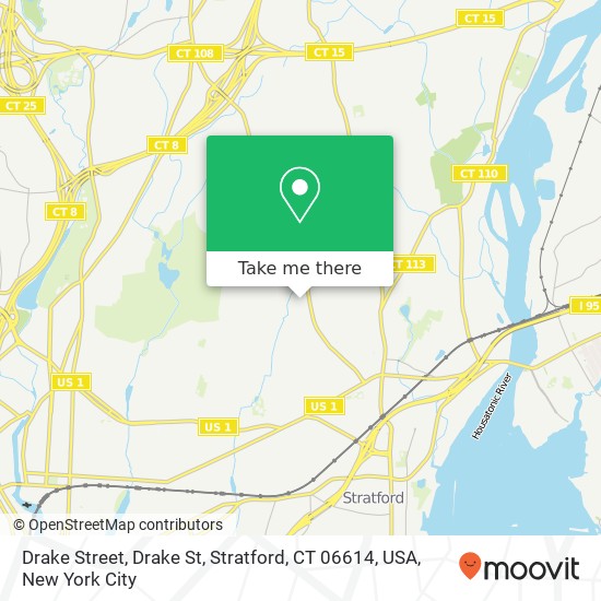 Mapa de Drake Street, Drake St, Stratford, CT 06614, USA