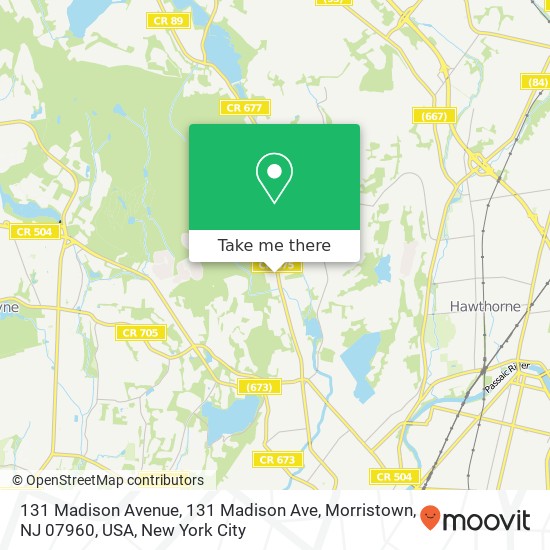 131 Madison Avenue, 131 Madison Ave, Morristown, NJ 07960, USA map