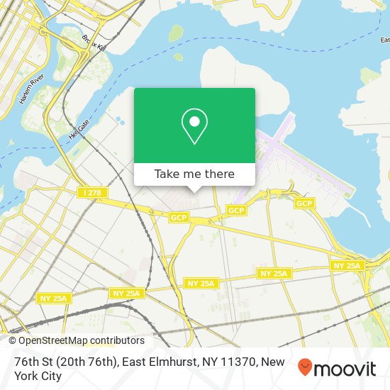 Mapa de 76th St (20th 76th), East Elmhurst, NY 11370