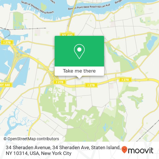 34 Sheraden Avenue, 34 Sheraden Ave, Staten Island, NY 10314, USA map