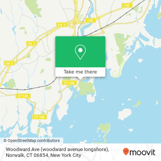 Mapa de Woodward Ave (woodward avenue longshore), Norwalk, CT 06854
