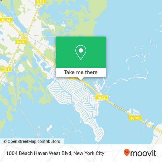 Mapa de 1004 Beach Haven West Blvd, Manahawkin, NJ 08050