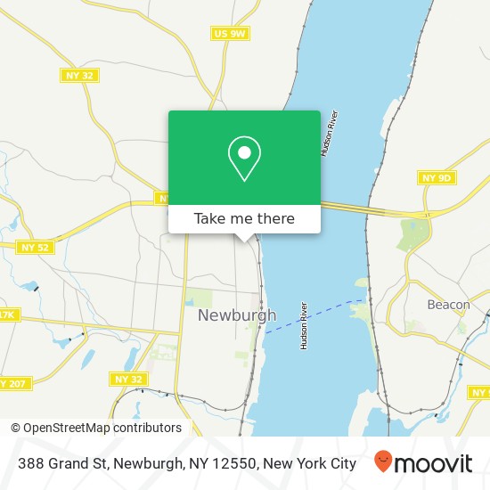 Mapa de 388 Grand St, Newburgh, NY 12550
