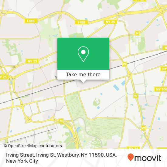 Irving Street, Irving St, Westbury, NY 11590, USA map