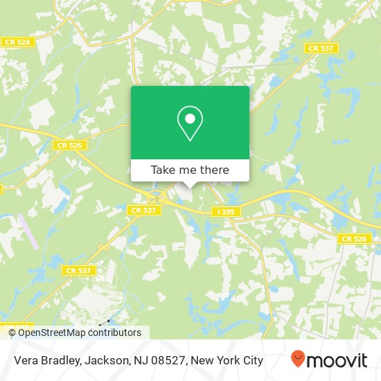 Mapa de Vera Bradley, Jackson, NJ 08527
