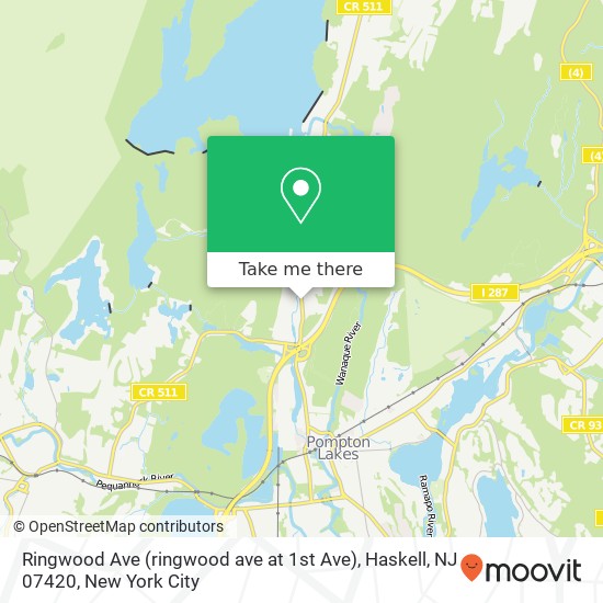 Mapa de Ringwood Ave (ringwood ave at 1st Ave), Haskell, NJ 07420