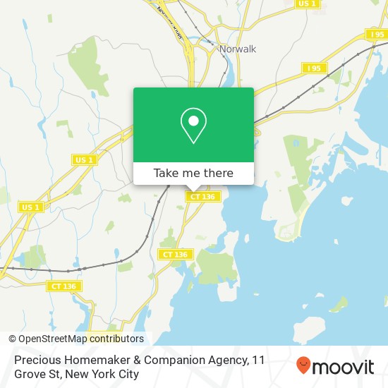 Mapa de Precious Homemaker & Companion Agency, 11 Grove St